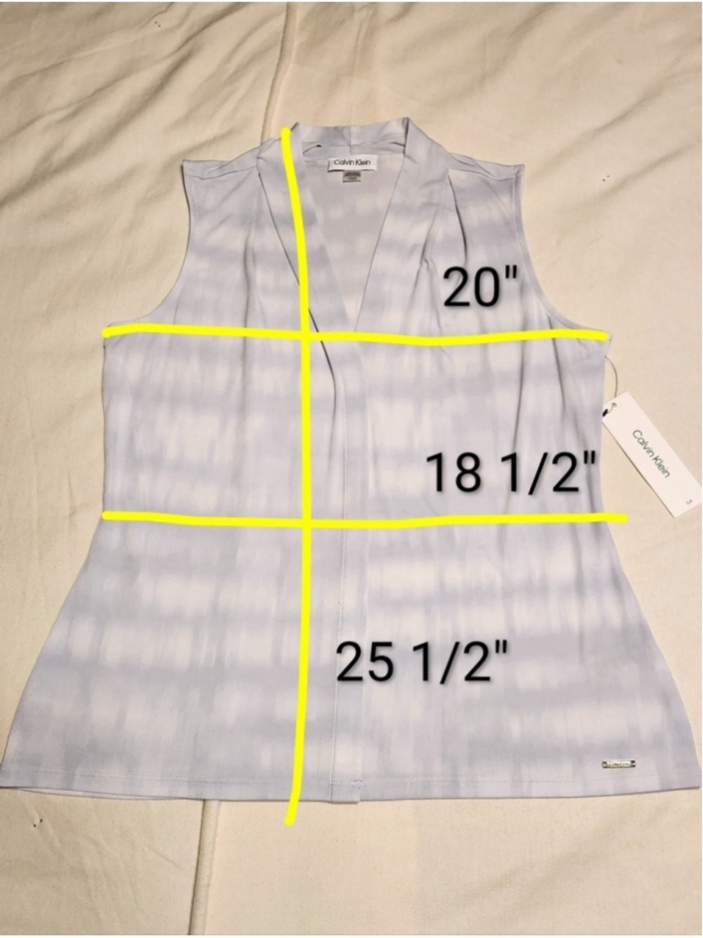 Calvin Klein Blue Tie Dye Sleeveless Blouse Large - Picture 9 of 9